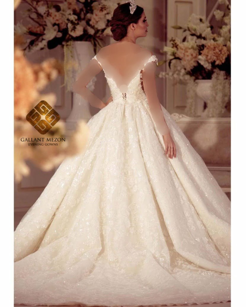 لباس عروس پرنسسی مناسب فرم بدن گلابی شکل - مزون گالانت