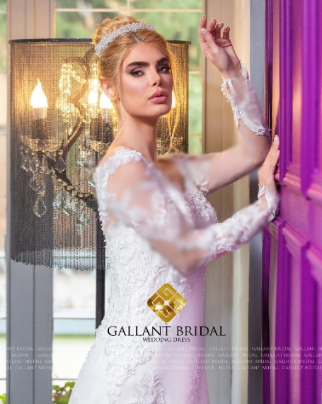 لباس عروس آستین دار و لوکس 1401 - مزون لباس عروس گالانت