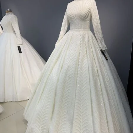 لباس عروس پوشیده مدرن لاکچری - مزون گالانت